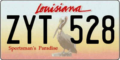 LA license plate ZYT528