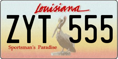 LA license plate ZYT555