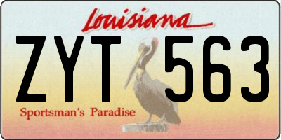 LA license plate ZYT563