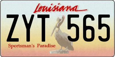 LA license plate ZYT565