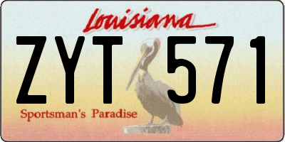 LA license plate ZYT571