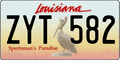 LA license plate ZYT582