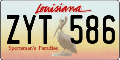 LA license plate ZYT586