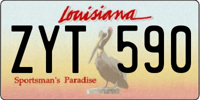 LA license plate ZYT590