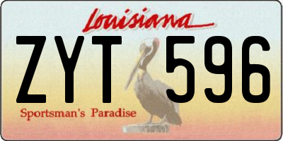 LA license plate ZYT596
