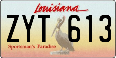 LA license plate ZYT613