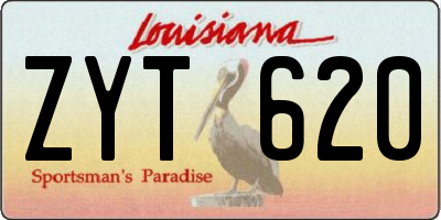 LA license plate ZYT620