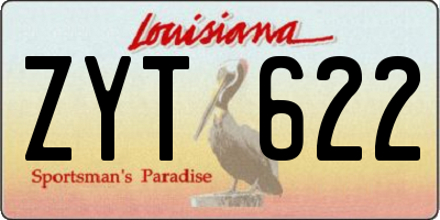 LA license plate ZYT622
