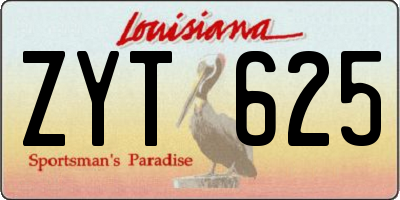 LA license plate ZYT625