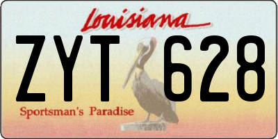 LA license plate ZYT628