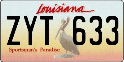 LA license plate ZYT633