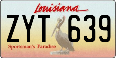 LA license plate ZYT639