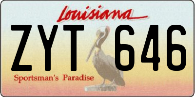 LA license plate ZYT646