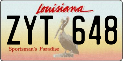 LA license plate ZYT648