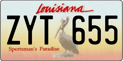 LA license plate ZYT655