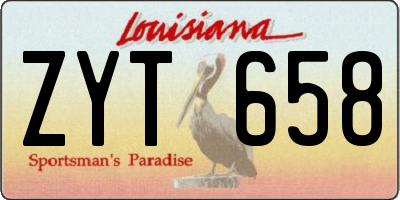 LA license plate ZYT658
