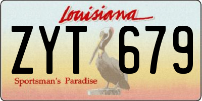 LA license plate ZYT679