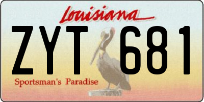 LA license plate ZYT681