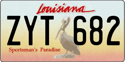 LA license plate ZYT682