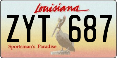LA license plate ZYT687