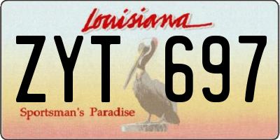 LA license plate ZYT697