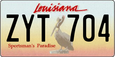 LA license plate ZYT704