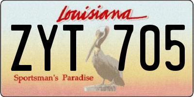 LA license plate ZYT705