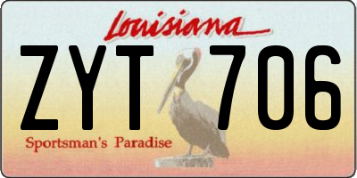 LA license plate ZYT706