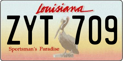 LA license plate ZYT709