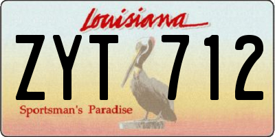 LA license plate ZYT712
