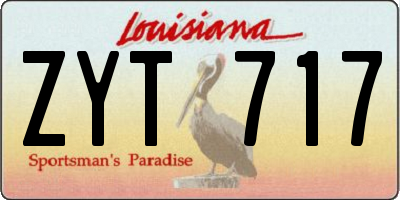 LA license plate ZYT717