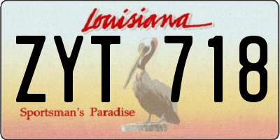 LA license plate ZYT718