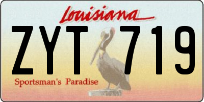 LA license plate ZYT719
