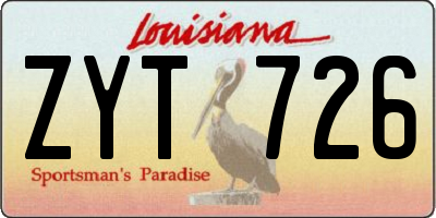 LA license plate ZYT726
