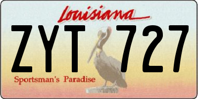 LA license plate ZYT727