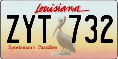 LA license plate ZYT732