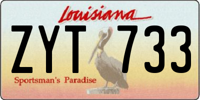 LA license plate ZYT733
