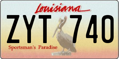LA license plate ZYT740