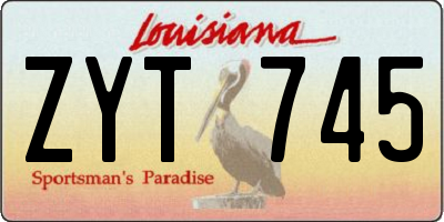 LA license plate ZYT745