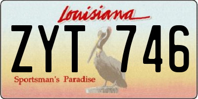 LA license plate ZYT746