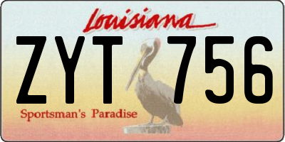 LA license plate ZYT756