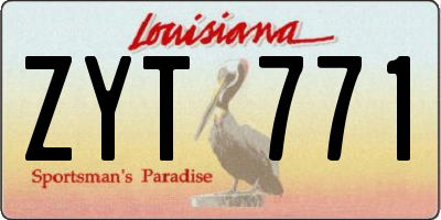 LA license plate ZYT771
