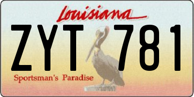 LA license plate ZYT781