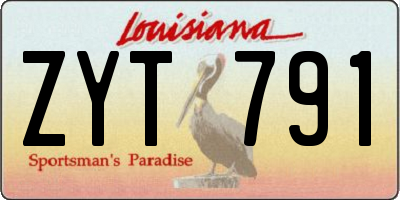 LA license plate ZYT791