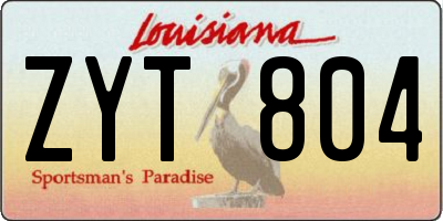 LA license plate ZYT804
