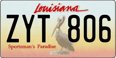 LA license plate ZYT806