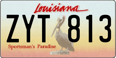 LA license plate ZYT813