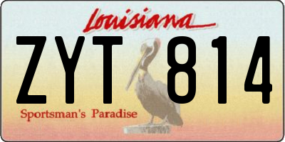 LA license plate ZYT814