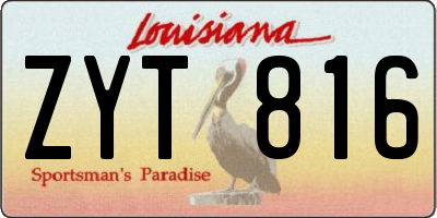 LA license plate ZYT816