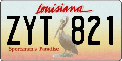 LA license plate ZYT821